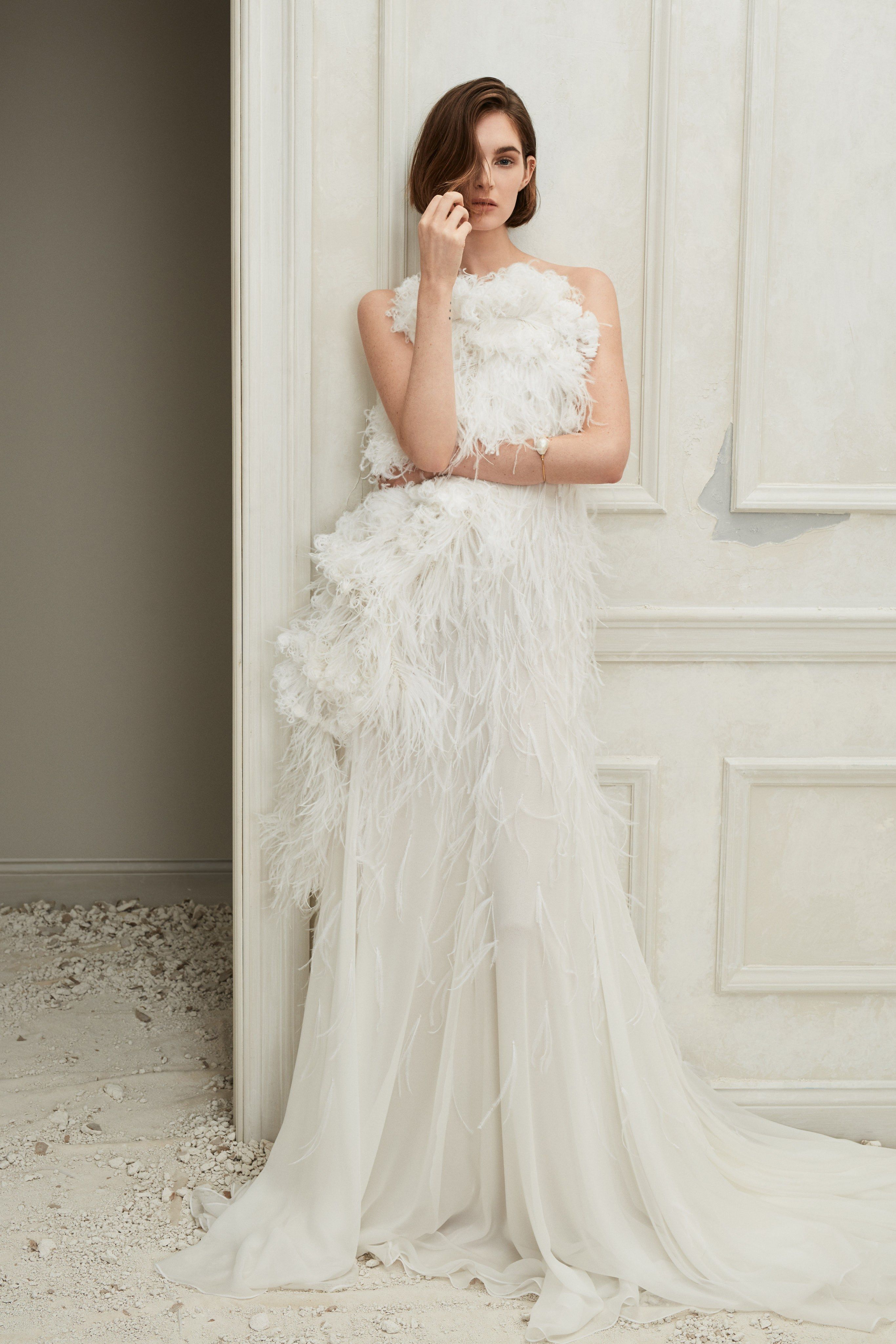 Premium Photo | Female models walk the runway in beautiful stylish white wedding  dresses during a fashion show